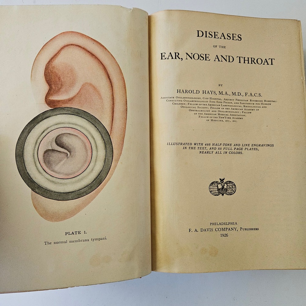 Diseases of the Ear Nose and Throat by Harold Hays 1926 HC Color Illustrations - Picture 7 of 11